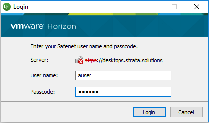 Login window